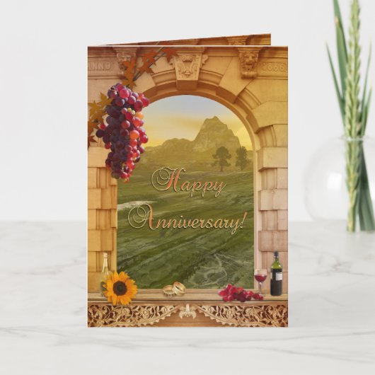 Fine Art Vineyard Anniversary Congratulations カード (正面)