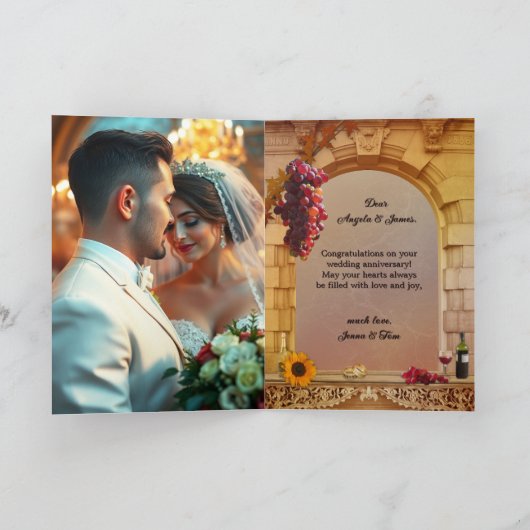 Fine Art Vineyard Anniversary Congratulations カード (内部)