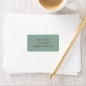 Fine Art Wedding Return Address Labels, Sage Green ラベル (インサイチュ)