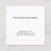 Fine Artist Business Card – Elegant Gallery Style  スクエア名刺 (裏面)
