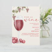 Fine as Wine Elegant Wine Tasting Birthday Invite 招待状 (スタンド正面)