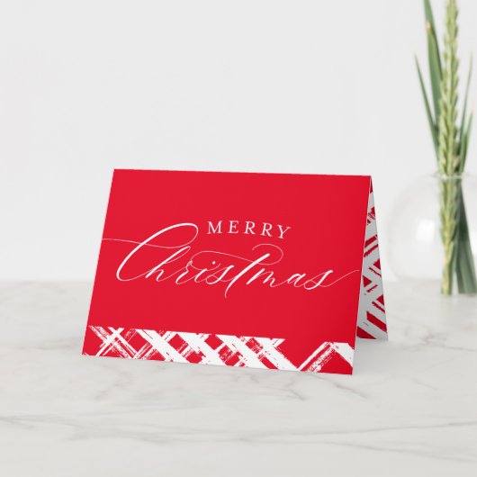 FINE CALLIGRAPHY Merry Christmas cute elegant red カード (正面)