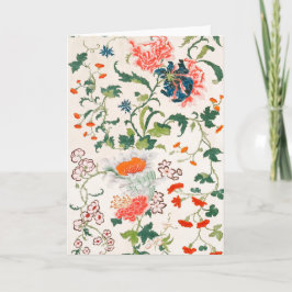 Fine Chinese silk flower design mid 18th century カード