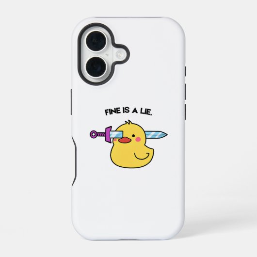 Fine Is a Lie - ダークユーモアが光るiPhone 16ケース iPhone 16ケース (裏面)