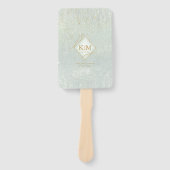 Fine Lines Gold Abstract Wedding V1 Sage ID867 ハンドファン (正面)