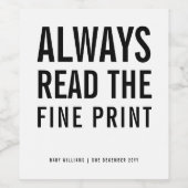 Fine Print | オリジナル妊娠報告 ワインラベル (シングルラベル)