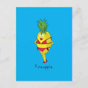 Fineappleパイナップルピンアップ女の子はがき ポストカード