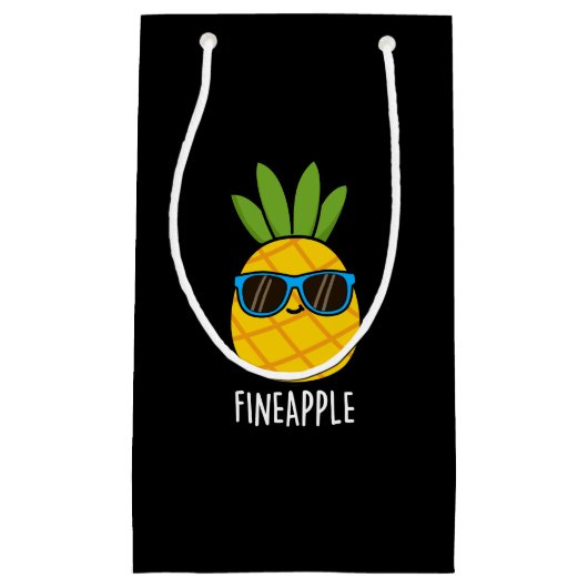 Fineapple おもしろい Pineapple Pun Dark BG スモールペーパーバッグ (正面)