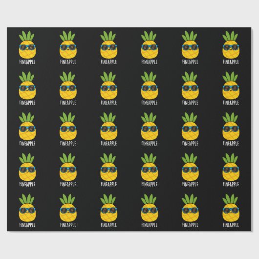 Fineapple おもしろい Pineapple Pun Dark BG ラッピングペーパー (フラット)