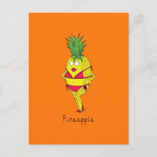 Fineapple Pineappleピンアップガールポストカード ポストカード (正面)