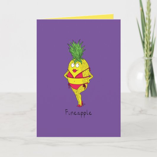 Fineapple - Pineapple Bikiniグリーテおもしろいィングカード カード (正面)