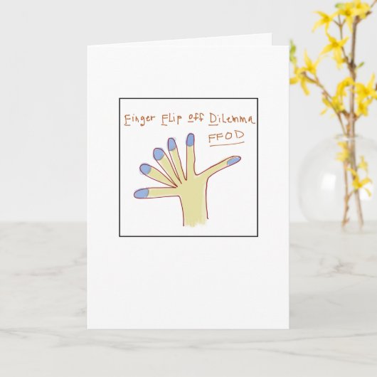 Finger Flip Dilemma Greeting Card カード (黄色い花)