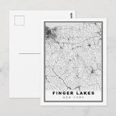Finger Lakes Map ポストカード (正面/裏面)
