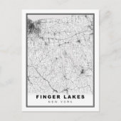 Finger Lakes Map ポストカード (正面)