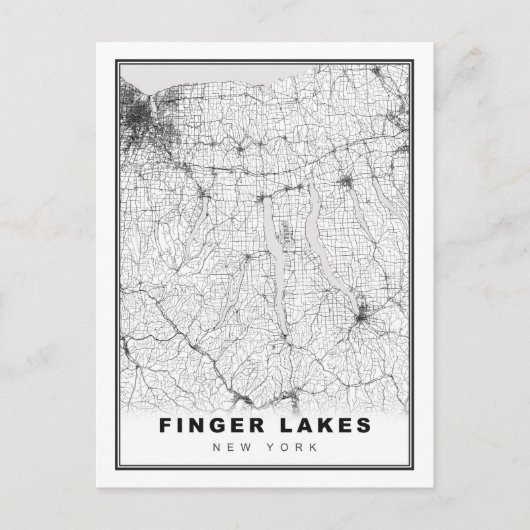 Finger Lakes Map ポストカード (正面)