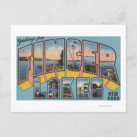 Finger Lakes, New York - Large Letter Scenes ポストカード (正面)