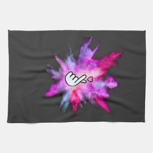 Finger Love Sign キッチンタオル (横)