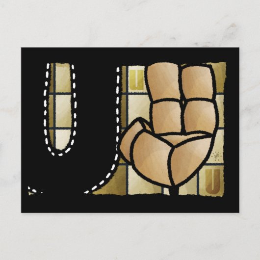 Fingeralphabet U ポストカード (正面)
