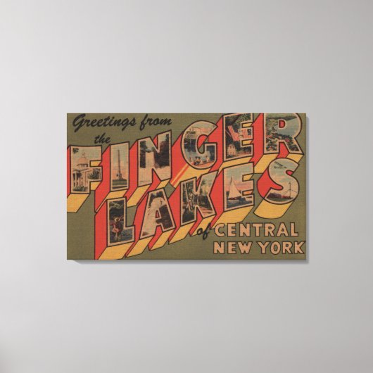 Fingerlakes, New York - Large Letter Scenes キャンバスプリント (正面)