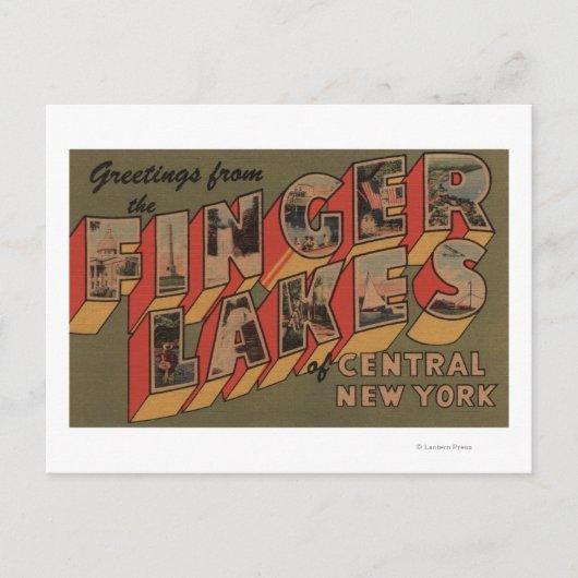 Fingerlakes, New York - Large Letter Scenes ポストカード (正面)
