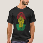 Fingerprint Black History Month Afro African Pride Tシャツ (正面)