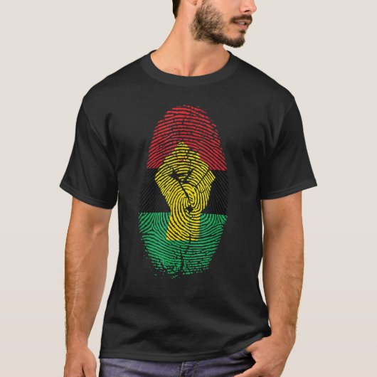 Fingerprint Black History Month Afro African Pride Tシャツ (正面)