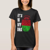 Fingerprint DNA Biometry Flag Malawi Tシャツ (正面)