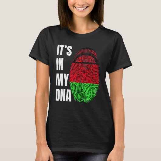 Fingerprint DNA Biometry Flag Malawi Tシャツ (正面)