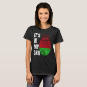 Fingerprint DNA Biometry Flag Malawi Tシャツ (正面フル)
