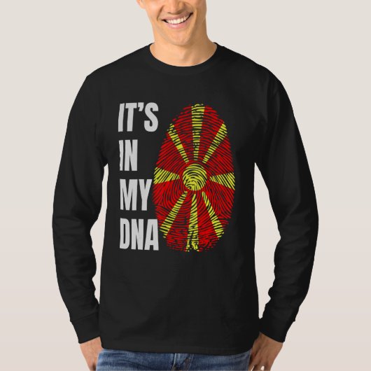 Fingerprint DNA Biometry Flag North Macedonia Tシャツ (正面)