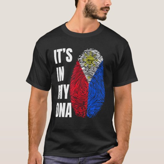 Fingerprint DNA Biometry Flag Philippines Tシャツ (正面)