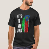 Fingerprint DNA Biometry Flag South Sudan   Tシャツ (正面)