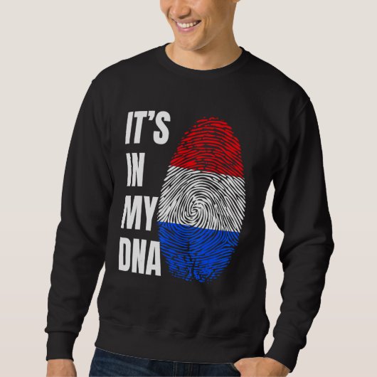 Fingerprint DNA Biometry Holland Flag Netherlands スウェットシャツ (正面)
