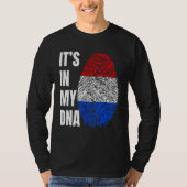 Fingerprint DNA Biometry Holland Flag Netherlands Tシャツ (正面)