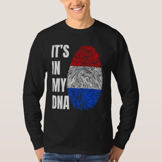 Fingerprint DNA Biometry Holland Flag Netherlands Tシャツ (正面)