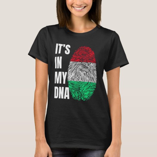Fingerprint DNA Biometry Hungarian Flag Tシャツ (正面)