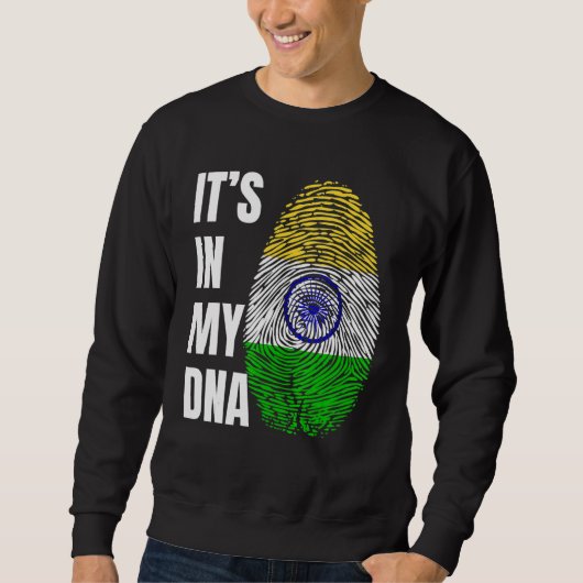 Fingerprint DNA Biometry Indian Flag India スウェットシャツ (正面)