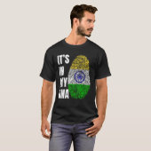 Fingerprint DNA Biometry Indian Flag India Tシャツ (正面フル)