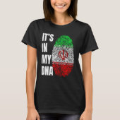 Fingerprint DNA Biometry Iranian Flag Iran Tシャツ (正面)