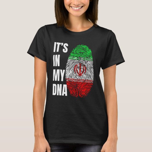 Fingerprint DNA Biometry Iranian Flag Iran Tシャツ (正面)