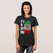 Fingerprint DNA Biometry Iranian Flag Iran Tシャツ (正面フル)