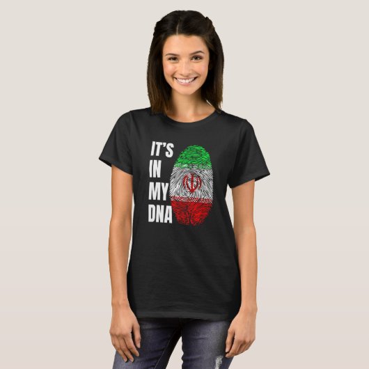 Fingerprint DNA Biometry Iranian Flag Iran   Tシャツ (正面フル)