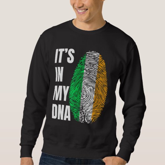 Fingerprint DNA Biometry Irish Flag Ireland スウェットシャツ (正面)