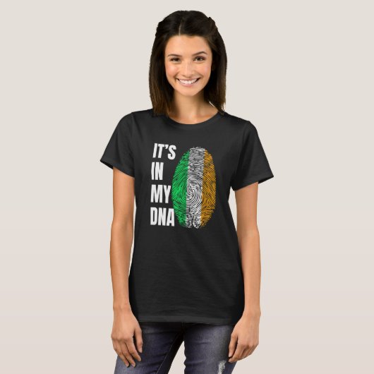 Fingerprint DNA Biometry Irish Flag Ireland   Tシャツ (正面フル)