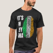 Fingerprint DNA Biometry Irish Flag Ireland Tシャツ (正面)