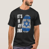 Fingerprint DNA Biometry Israel Flag Tシャツ (正面)