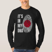 Fingerprint DNA Biometry Japanese Flag Japan Tシャツ (正面)