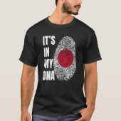 Fingerprint DNA Biometry Japanese Flag Japan Tシャツ (正面)