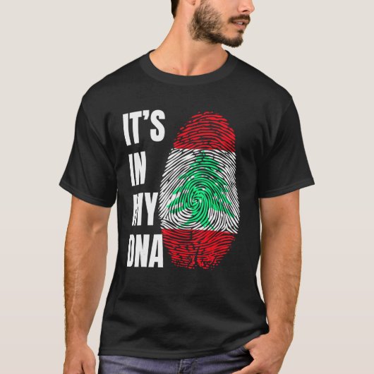 Fingerprint DNA Biometry Lebanese Flag Lebanon Tシャツ (正面)