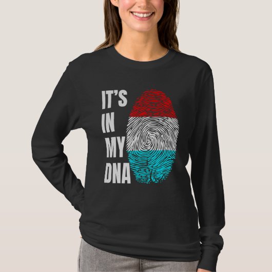 Fingerprint DNA Biometry Luxembourg Flag Luxembour Tシャツ (正面)